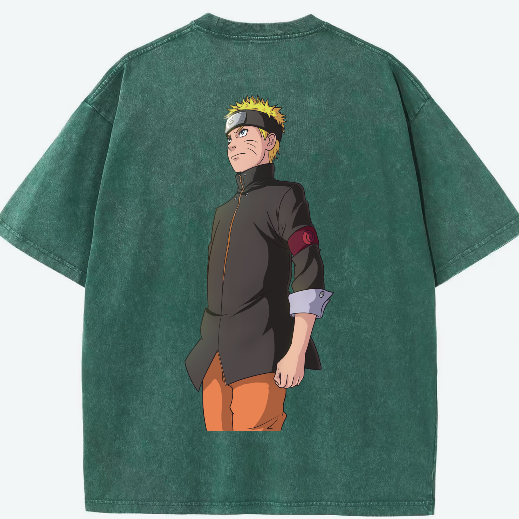 （画像用） NARUTO -ナルト- うずまき ナルト Uzumaki Naruto 綿100% ヴィンテージ風 半袖Tシャツ（背面プリント）